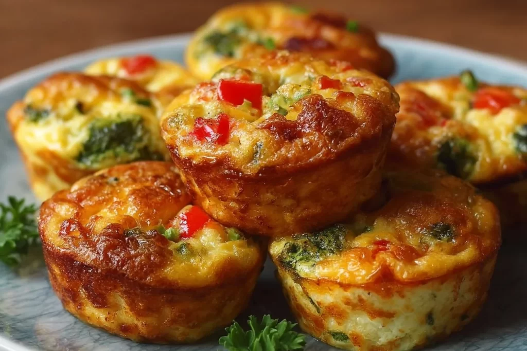 Delicious keto egg muffins baked in a muffin tin, perfect for a healthy low-carb snack.