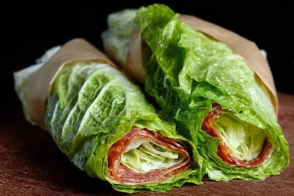 Italian Lettuce Wrap filled with fresh ingredients and herbs