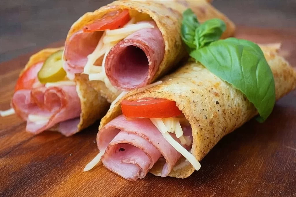 Grain-free Italian Sub Roll-Up with fresh ingredients and vibrant colors