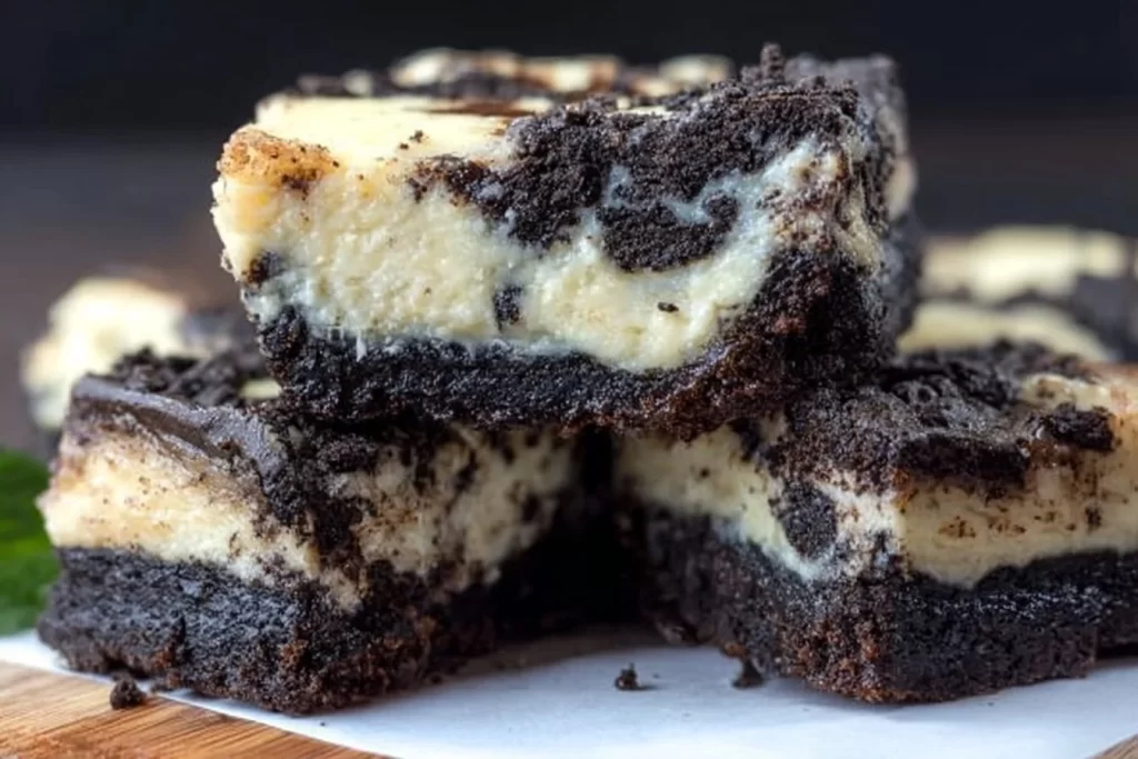 Delicious Keto Oreo Cheesecake Bars on a plate