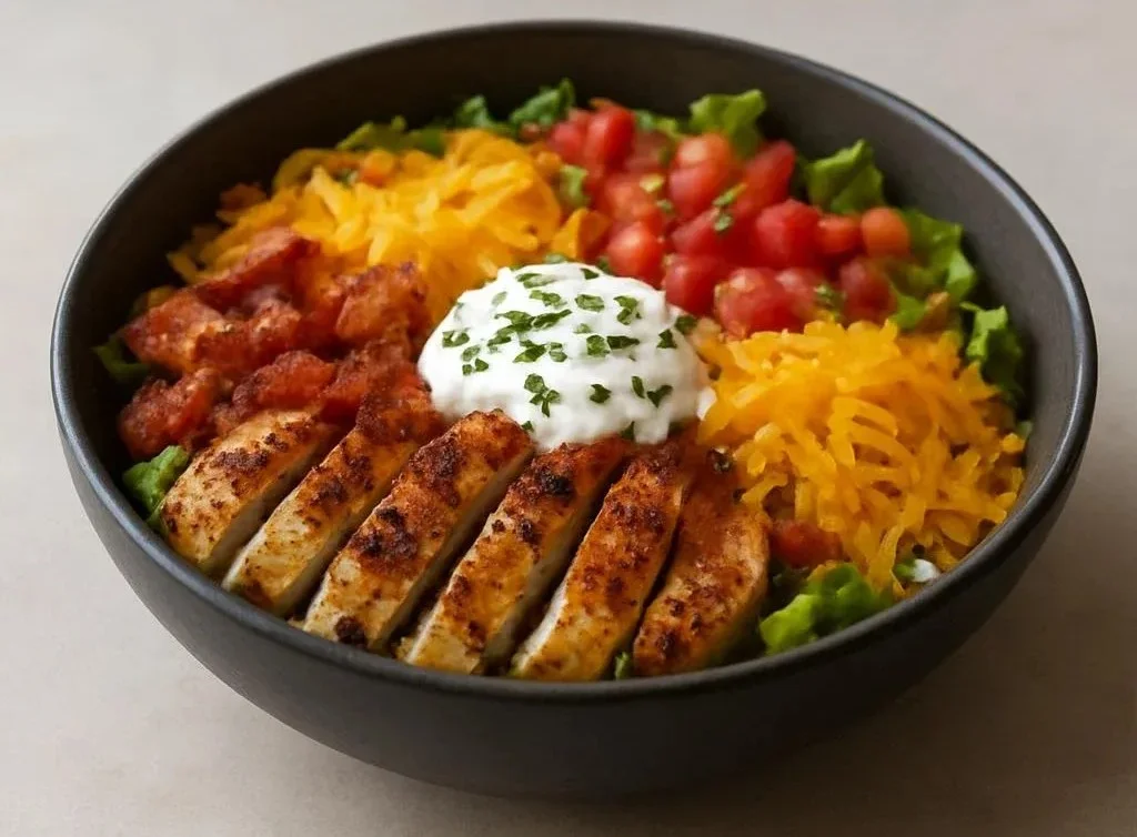 Delicious Chicken Bacon Ranch Keto Bowls with fresh ingredients and rich flavors