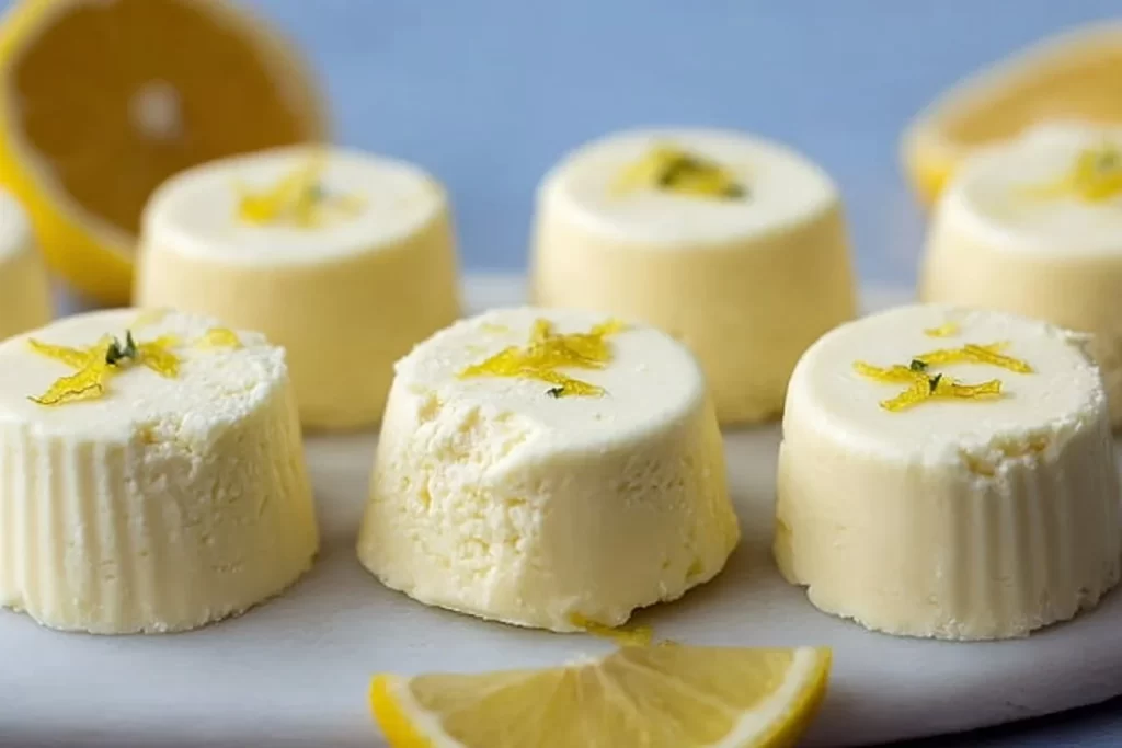 Delicious easy lemon cheesecake keto fat bombs ready to enjoy