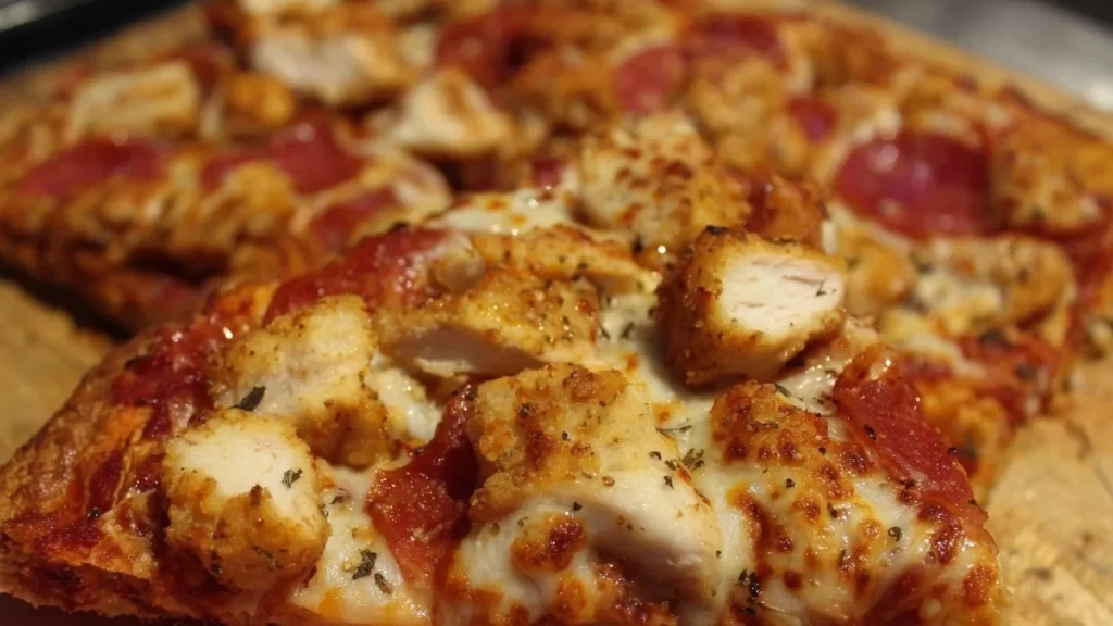 Delicious Chicken Crust Pizza topped with fresh ingredients