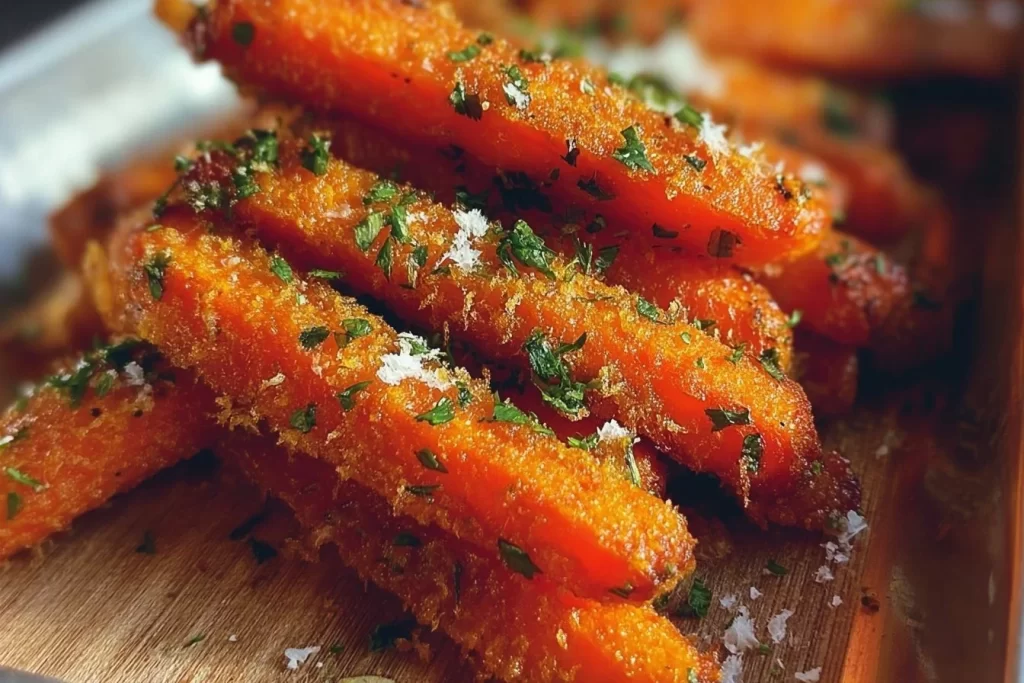 Crispy Parmesan Keto Carrots baked to golden perfection