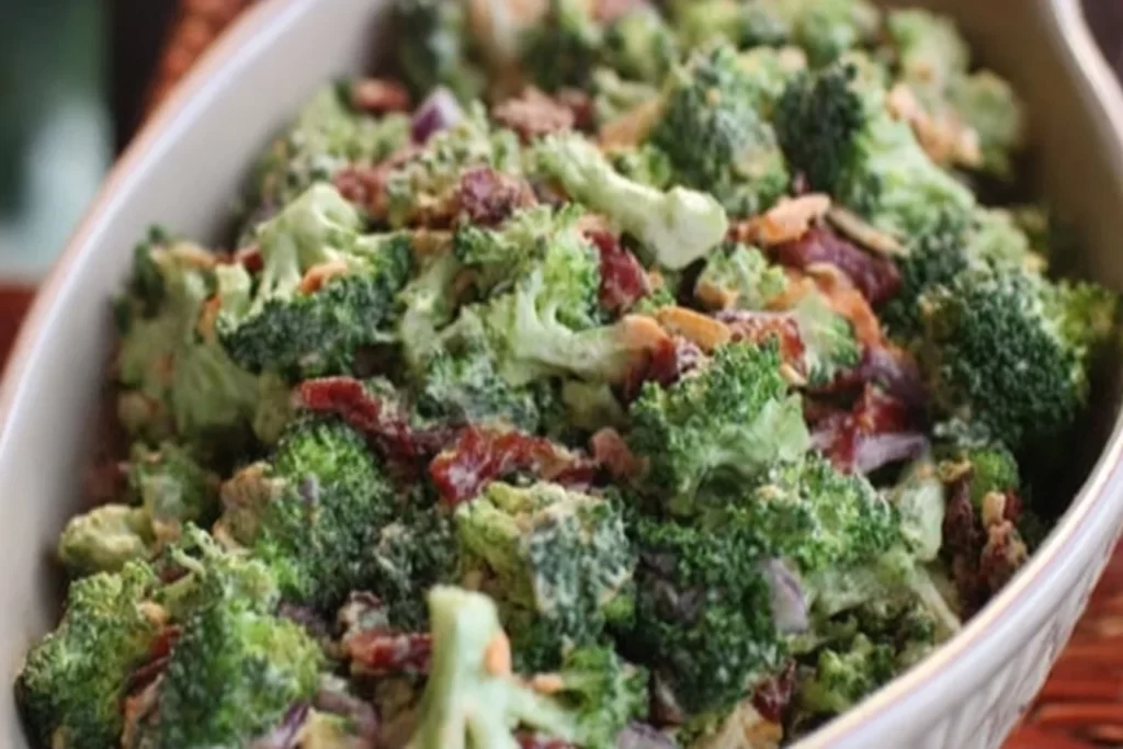 Keto Broccoli Salad with fresh ingredients for a healthy low-carb meal