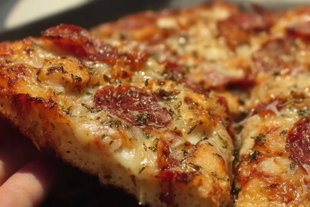 Delicious Chicken Crust Pizza served with fresh toppings