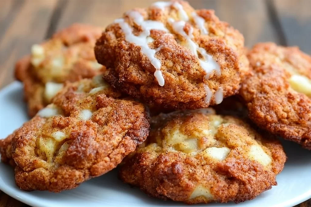 Delicious Keto Apple Fritter Cookies displayed on a plate