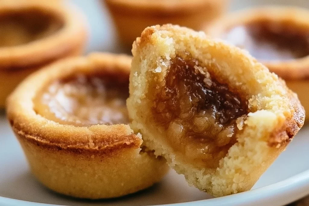 A tempting plate of keto butter tarts, low-carb and deliciously sweet.