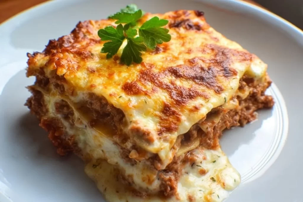 Delicious Keto Lasagna with cheese and low-carb layers
