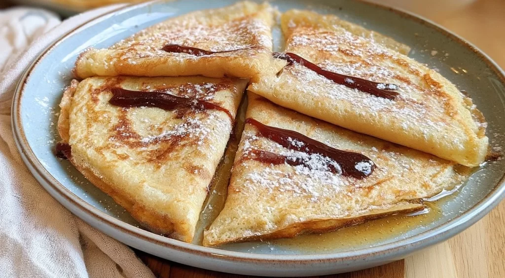 Almond flour keto crepes served with fresh berries and whipped cream