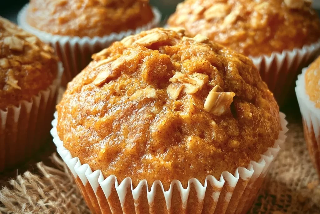 Sugar-free oatmeal spice muffins fresh out of the oven